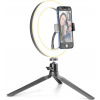 Tripod Cellularline Selfie Ring s LED osvetlením pre selfie fotky a videá, čierny