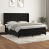 Box spring postel s matrací černá 160x200 cm samet Černý 3132689