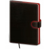 Helma - Flip - týždenný diár 2026, čierno/červený, A5, 14,5 × 20,5 cm