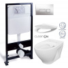 PRIM předstěnový instalační systém s chromovým tlačítkem 20/0041 + WC CERSANIT CLEANON MODUO + SEDADLO PRIM_20/0026 41 MO1