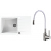 Set Alveus (dřez Cadit 40 White 11 + baterie Mintas Bílá/Kartáčovaná ocel) SETA25104
