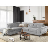 Rohová sedacia súprava Sergio, svetlo šedá látka, ľavý roh