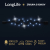 LongLife led svetelná reťaz vonkajšia flash - 500led - 50m studená biela/ flash prebliknutie studená biela - čierny kábel
