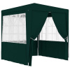 Profesionálny párty stan+bočné steny 2,5x2,5 m, zelený 90 g/m²-ForU-48534