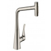 Hansgrohe M71 Drezová batéria M7117-H320 s výsuvnou spŕškou, sBOX, vzhľad nehrdzavejúcej ocele 73816800-HG