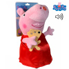 Plyšový Peppa Pig 27 cm so zvukom červený