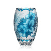 Bohémia Crystal Ručne brúsená váza Hybiscus Azur 305mm