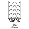 etikety RAYFILM 60mm kruh matné biele polyesterové laser R05026060KA (100 list./A4) (R0502.6060KA-LCUTA4)