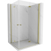 Mexen Mist-F Duo, skladací sprchový kút 85 x 90 cm, číre sklo, zlatý lesklý profil, 8A6-085L-090P-50-00
