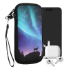 kwmobile Neoprene Sleeve for smartphone Size XL - 6.7/6.8 - Shock Absorbing Pouch kryt - Ochranný telefon Bag - Aurora Turquoise / modrá / černá
