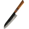 IZMAEL Damaškový kuchynský nôž Zenkai Santoku/Hnedá 17 cm