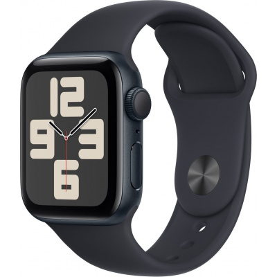 Apple Watch SE (2023), 40 mm, Tmavo atramentový športový remienok - M/L MR9Y3QC/A