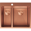 Mexen Flexo oceľový drez 1,5-komorový 610 x 510 mm, meď HC - 6446611500-65HC