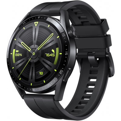 Smart hodinky Huawei Watch GT 3 46 mm Active čierne s čiernym remienkom