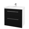 Dreja Umývadlová skrinka BIG INN SZZ2 80 - N01 Biela lesk / Úchytka T04 / M17 Čierna mat