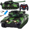 Veľký RC tank s diaľkovým ovládaním, realistická vojenská zábava so zvukom a svetlom