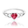 MINET JMAS0181CR - Strieborný prsteň LOVE s červeným zirkónom srdce 53