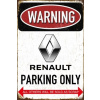 Ozdobná tabuľa s plechom Renault Parking Only