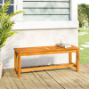 Záhradná lavica, lavička - Vidaxl Garden Bench, 110x35x45 cm, masívne drevo a (Vidaxl Garden Bench, 110x35x45 cm, masívne drevo a)