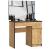 Toaletný stolík so zrkadlom CLP P-2/SL 900x600 pravý, dub craft