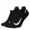 Nike Multiplier Running No-Show Socks (2 Pairs) Black/White LRG (8-11)