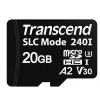 Transcend 20GB microSDHC240I UHS-I U3 V30 A2 (Class 10) 3D TLC (SLC mode) průmyslová paměťová karta, 100MB/s R, 80MB/s W