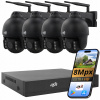Sada WiFi kamier 8Mpx 4K monitoring, 4 bezdrôtové otočné kamery DVS