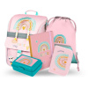 BAAGL A-34942 Zippy Dúha, školský set 5-dielny, aktovka+peračník+taška na prezuvky+desiatový box+box na zošity A4