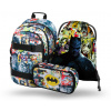 BAAGL SET 3 Skate Batman Komiks: batoh, peračník, vrecko