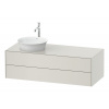 DURAVIT White Tulip závesná skrinka pod umývadlo na dosku vľavo, 2 zásuvky, 1300 x 550 x 408 mm, nordická biela matná, WT4987L3939