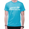 Fajntričko Tričko - Evolúcia Badminton, Farba tyrkysová modrá, Strih/ Variant Pánsky / UNISEX