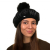 Willi - Hats Heaven Dámsky zimný čierny baret ozdobený - Willi Perlesa Veľkosť: Unisize (S-XL)
