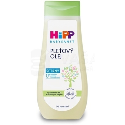 HiPP BabySanft Detský šetrný pleťový olej s Bio mandľovým olejom 200 ml telový olej