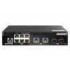 QNAP riadený switch QSW-M2106R-2S2T (6x 2,5GbE RJ45, 2x 10GbE RJ45, 2x 10GbE SFP+, malá šírka) (QSW-M2106R-2S2T)