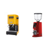 Gaggia New Classic EVO, yellow + Eureka Atom W 65, ferrari red