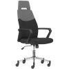 Kancelárska stolička, chrómová ružica, opierka hlavy, STERLING, čierna sivá