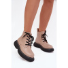 Béžové dámske čižmy na platforme, LQ-26 KHAKI__39473-38