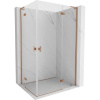 Mexen Mist-H L Duo sprchový kút otváracie dvere 75 x 115 cm, transparentný, brúsená meď - 8A5L-075L-115P-65-00