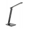 Solight LED stolná lampička s displejom, 9W, voľba teploty svetla, koža, čierna WO45-B
