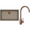 Set Schock S33-4 (dřez Kiruna N-100XL Twilight + baterie Kavus Copper brushed + komponenty Copper brushed)