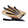 Berlingerhaus Sada nožů s nepřilnavým povrchem + prkénko 6 ks Black Rose Collection BH-2550