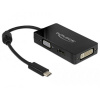 Delock USB 2.0 adaptér [1x USB-C® zástrčka - 1x VGA zásuvka, HDMI zásuvka, DVI zásuvka 24+5-pólová] 63925; 63925