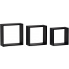 Autronic Nástěnná polička, sada 3 ks, barva černá matná P-008 BK