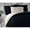 Kvalitex satén obliečky Luxury Collection biele tmavo modré 200x240 70x90
