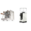 Rocket Espresso Appartamento, white, walnut + Eureka Mignon Silenzio, BL white