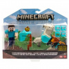 Minecraft 8 cm figurka dvojbalení STEVE a OBRNĚNÝ KŮŇ, Mattel HDV39