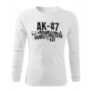 DRAGOWA Fit-T tričko s dlhým rukávom Seneca AK-47, biela 160g/m2 - M