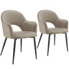 tectake 405542 kreslo sachel, zamatový vzhľad, čalúnené, 120 kg - taupe, sada 4 ks