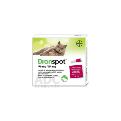 Dronspot 96 mg/24 mg spot-on (2 pipety) pre veľké mačky (>5 - 8 kg) 2x1,12 ml