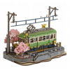 ROBOTIME Rolife DIY Svietiace 3D drevené puzzle Stanica so sakurami 223 ks